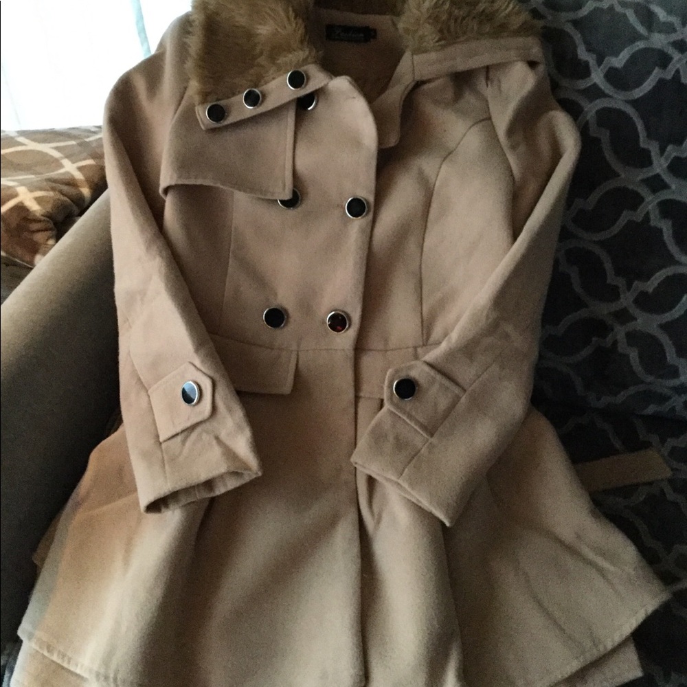 Vintage camel color dress coat